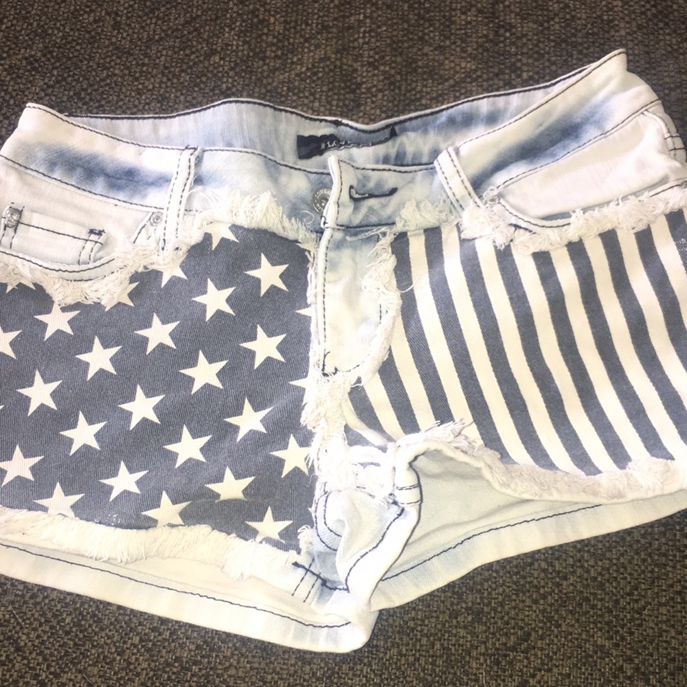 American flag jean shorts